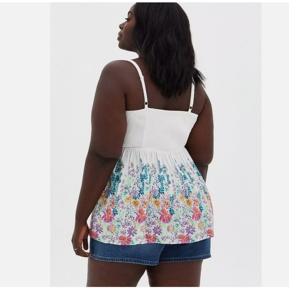 TORRID Babydoll Gauze Crochet Trim Cami - Picture 2 of 5